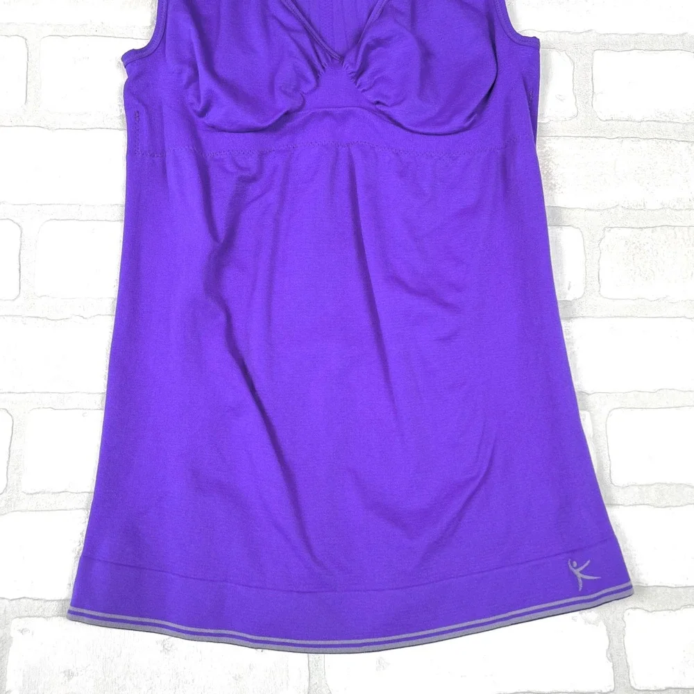 Danskin Now Youth Purple Racerback Athletic Tank Top Compression Ruched XXL